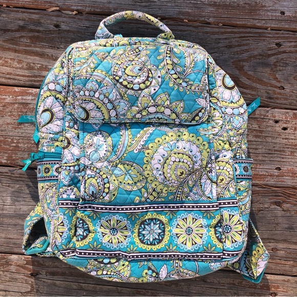 Vera Bradley Handbags - Vera Bradley Blue and Green Backpack Bag